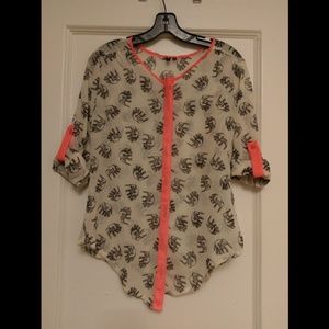 Shear elephant button up